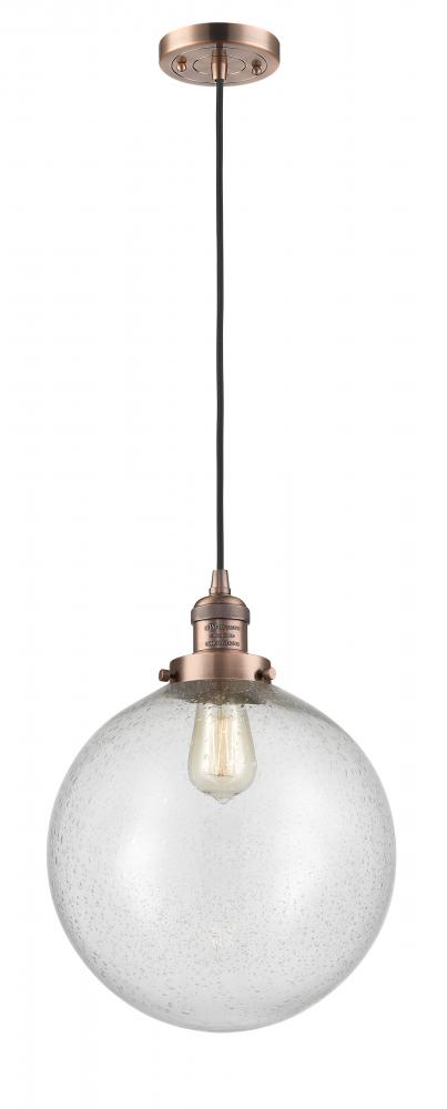 Beacon - 1 Light - 12 inch - Antique Copper - Cord hung - Mini Pendant