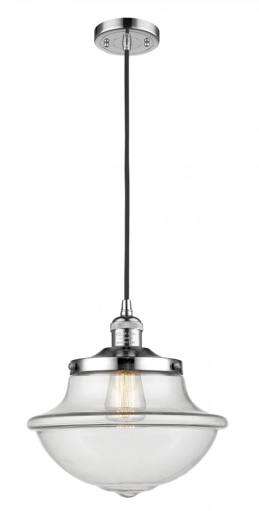 Oxford - 1 Light - 12 inch - Polished Chrome - Cord hung - Mini Pendant