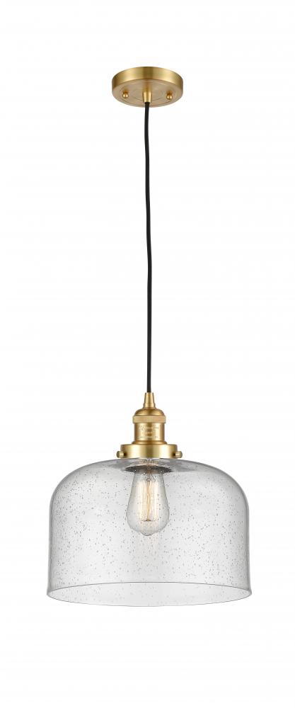 Bell - 1 Light - 12 inch - Satin Gold - Cord hung - Mini Pendant