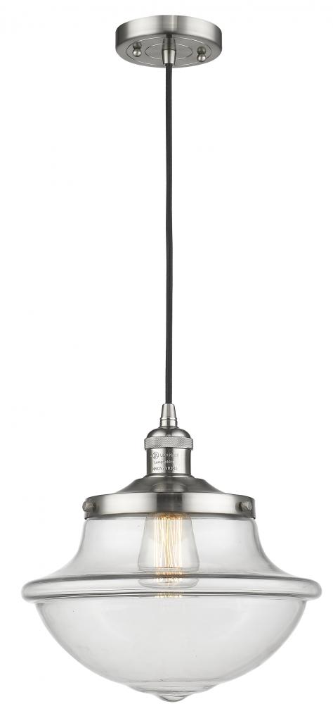 Oxford - 1 Light - 12 inch - Brushed Satin Nickel - Cord hung - Mini Pendant