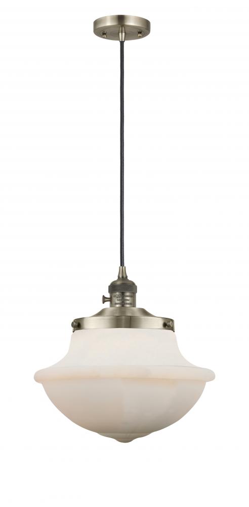 Oxford - 1 Light - 12 inch - Antique Brass - Cord hung - Mini Pendant