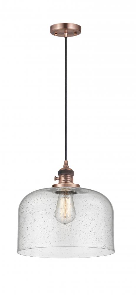 Bell - 1 Light - 12 inch - Antique Copper - Cord hung - Mini Pendant