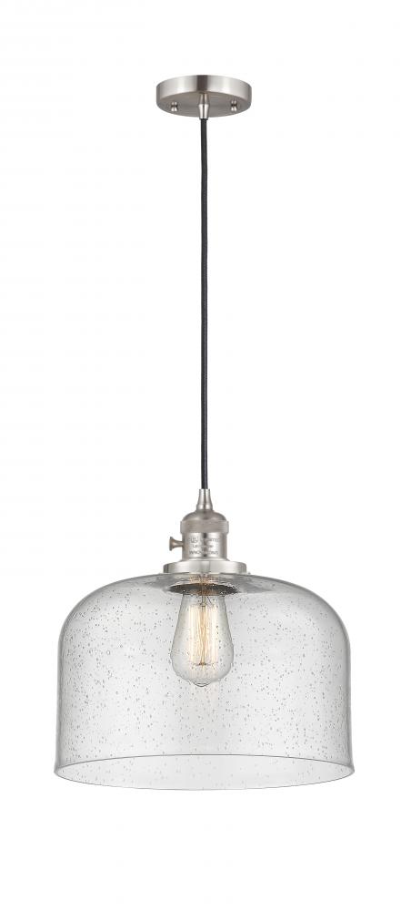 Bell - 1 Light - 12 inch - Brushed Satin Nickel - Cord hung - Mini Pendant