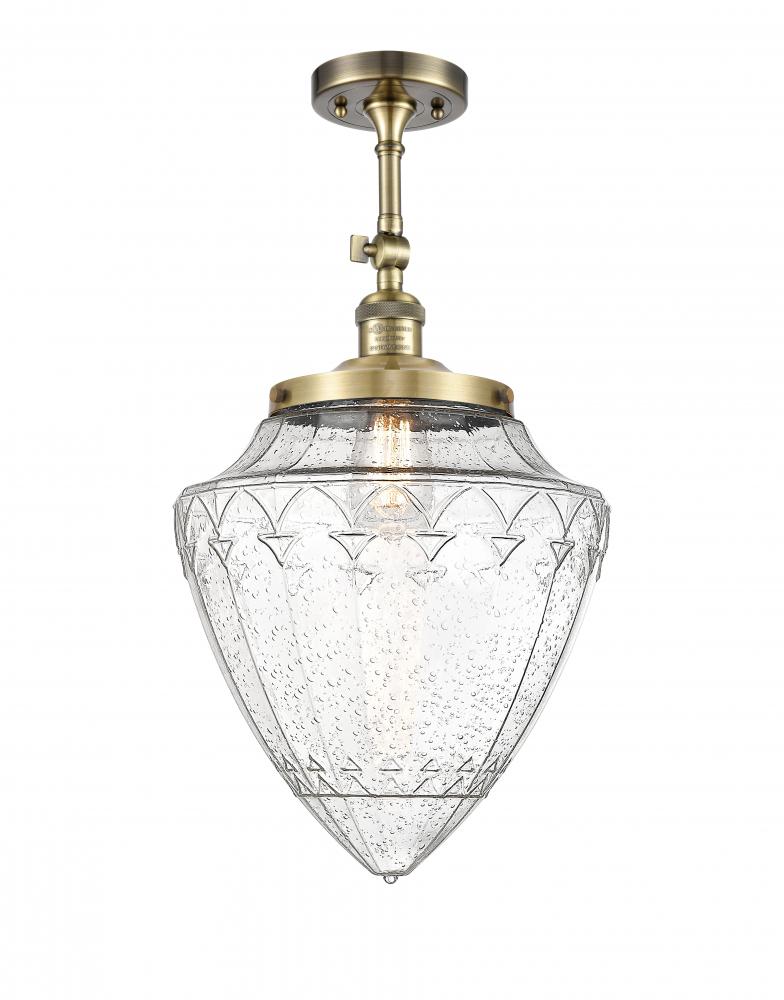 Beacon - 1 Light - 12 inch - Antique Brass - Semi-Flush Mount