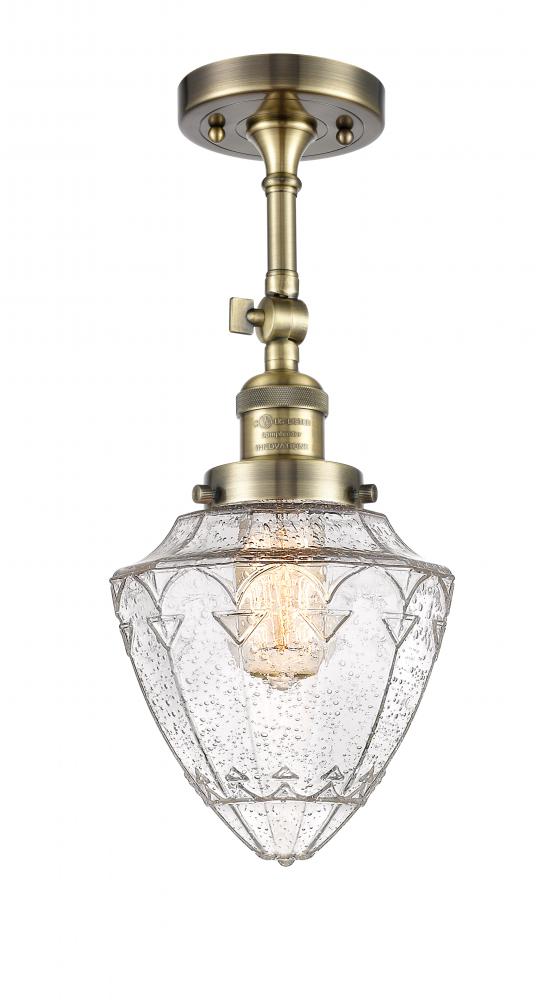 Bullet - 1 Light - 6 inch - Antique Brass - Semi-Flush Mount