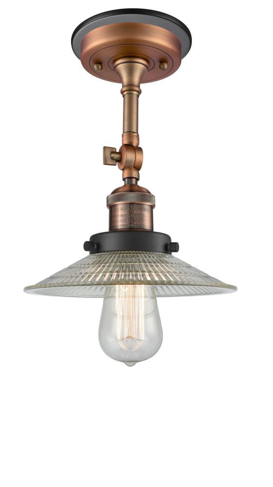 Halophane - 1 Light - 9 inch - Antique Copper - Semi-Flush Mount