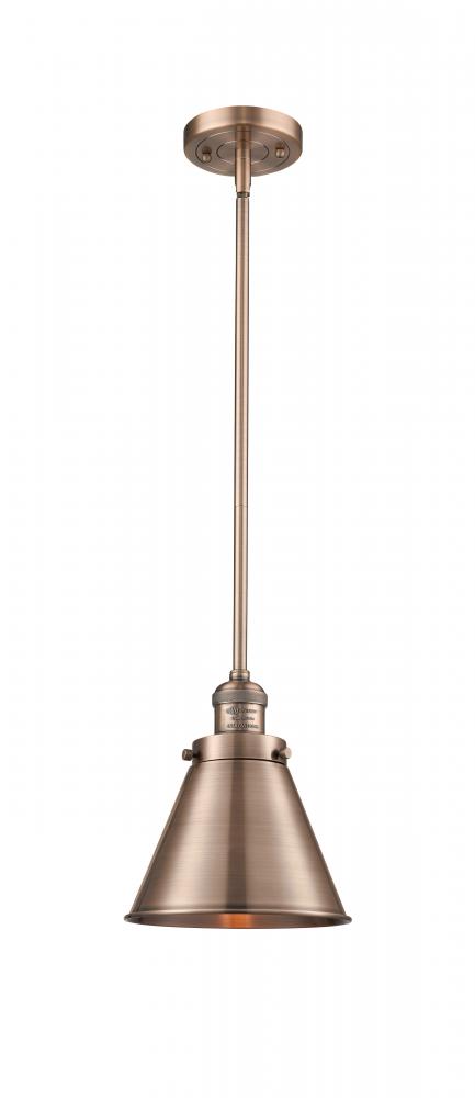 Appalachian - 1 Light - 8 inch - Antique Copper - Stem Hung - Mini Pendant