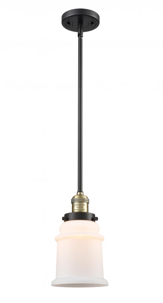 Canton - 1 Light - 7 inch - Black Antique Brass - Stem Hung - Mini Pendant