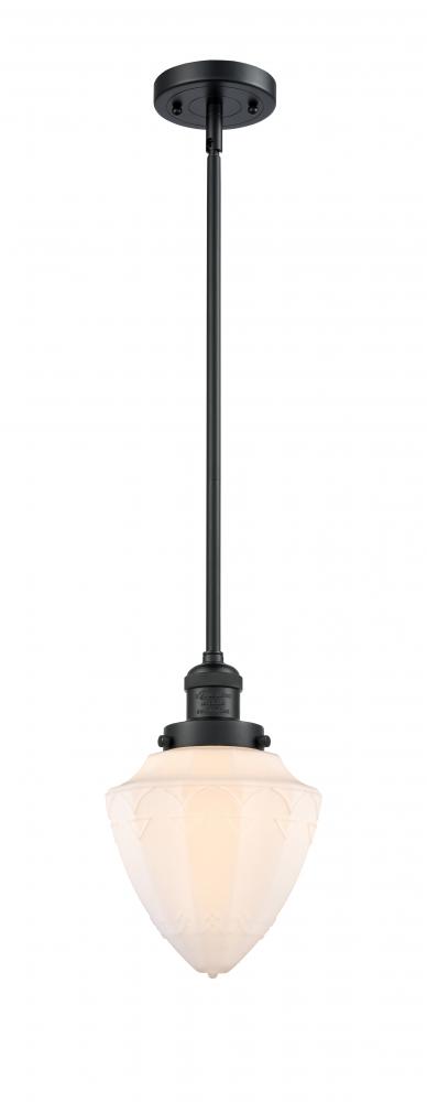 Bullet - 1 Light - 7 inch - Matte Black - Stem Hung - Mini Pendant