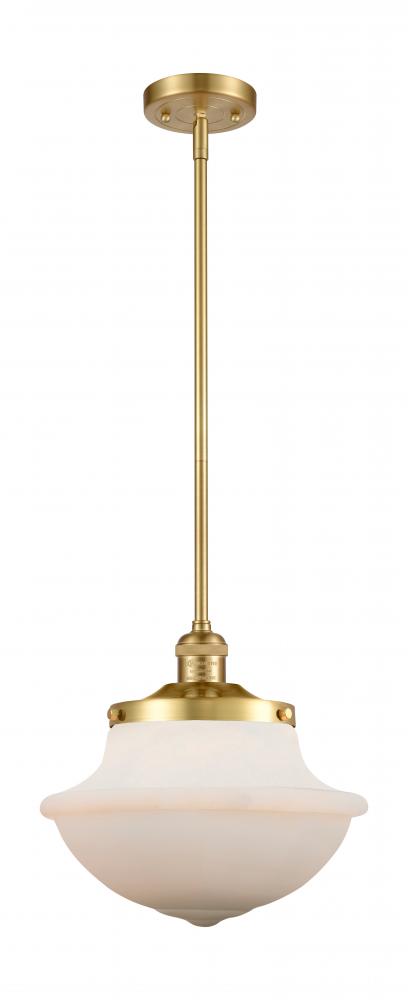 Oxford - 1 Light - 12 inch - Satin Gold - Stem Hung - Mini Pendant