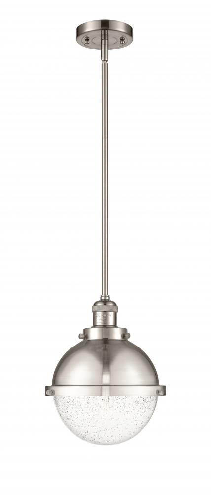 Hampden - 1 Light - 9 inch - Brushed Satin Nickel - Stem Hung - Mini Pendant