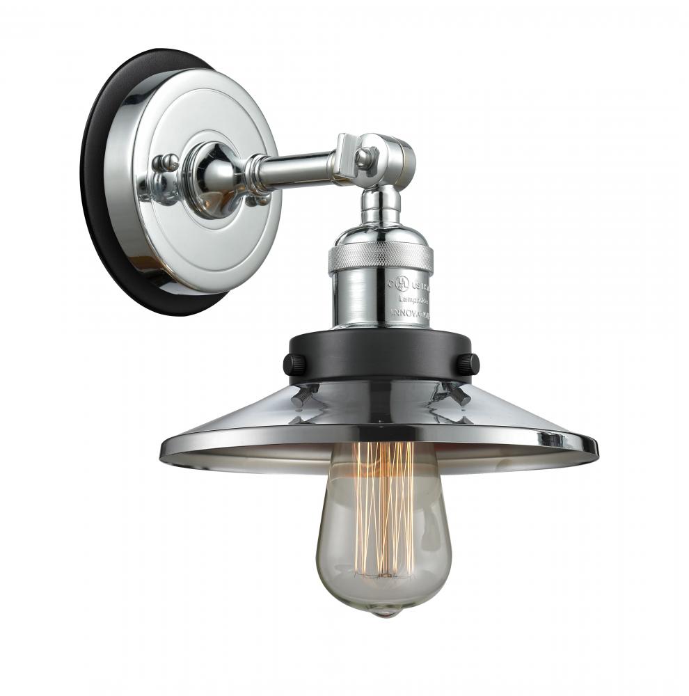 Railroad - 1 Light - 8 inch - Polished Nickel - Sconce