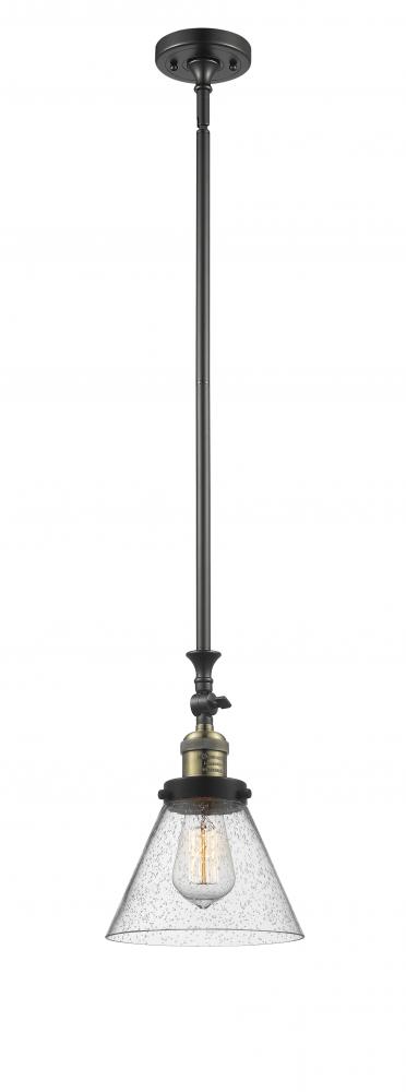 Cone - 1 Light - 8 inch - Black Antique Brass - Stem Hung - Mini Pendant