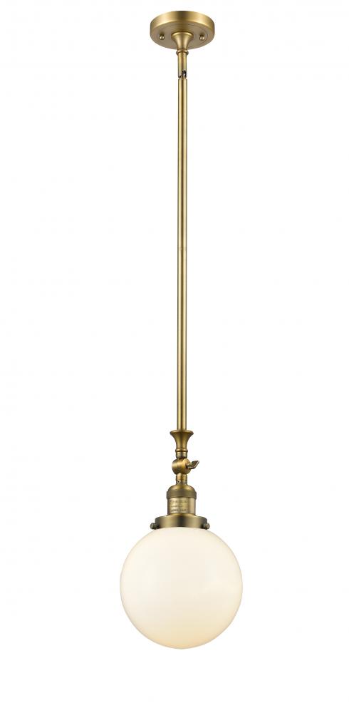 Beacon - 1 Light - 8 inch - Brushed Brass - Stem Hung - Mini Pendant