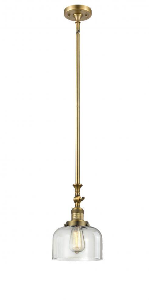 Bell - 1 Light - 8 inch - Brushed Brass - Stem Hung - Mini Pendant