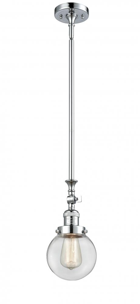 Beacon - 1 Light - 6 inch - Polished Chrome - Stem Hung - Mini Pendant