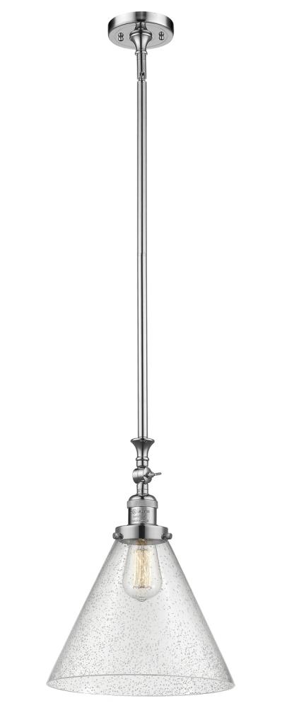 Cone - 1 Light - 12 inch - Polished Chrome - Stem Hung - Mini Pendant