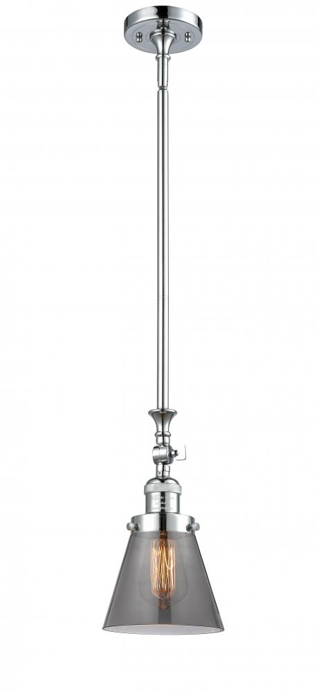 Cone - 1 Light - 6 inch - Polished Chrome - Stem Hung - Mini Pendant