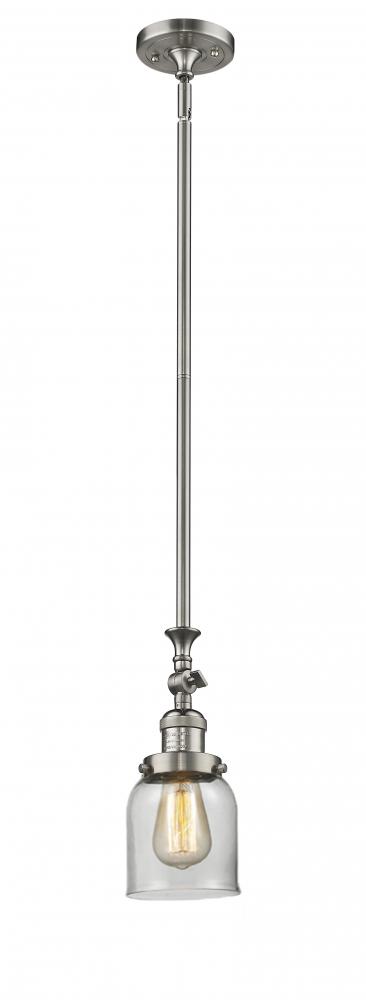 Bell - 1 Light - 5 inch - Brushed Satin Nickel - Stem Hung - Mini Pendant