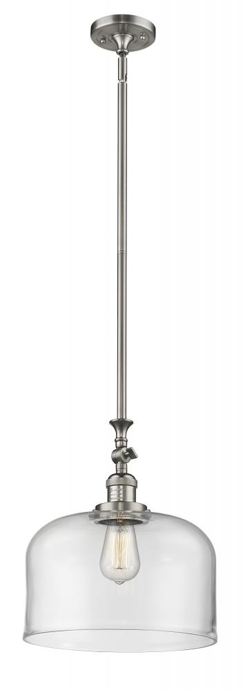 Bell - 1 Light - 12 inch - Brushed Satin Nickel - Stem Hung - Mini Pendant