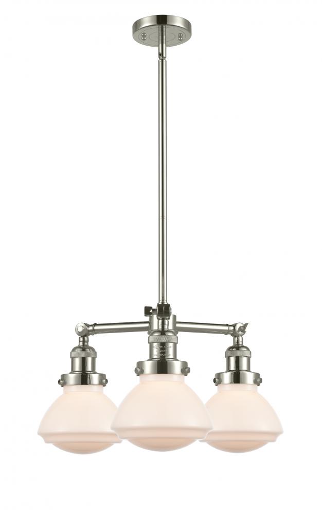 Olean - 3 Light - 19 inch - Polished Nickel - Stem Hung - Chandelier