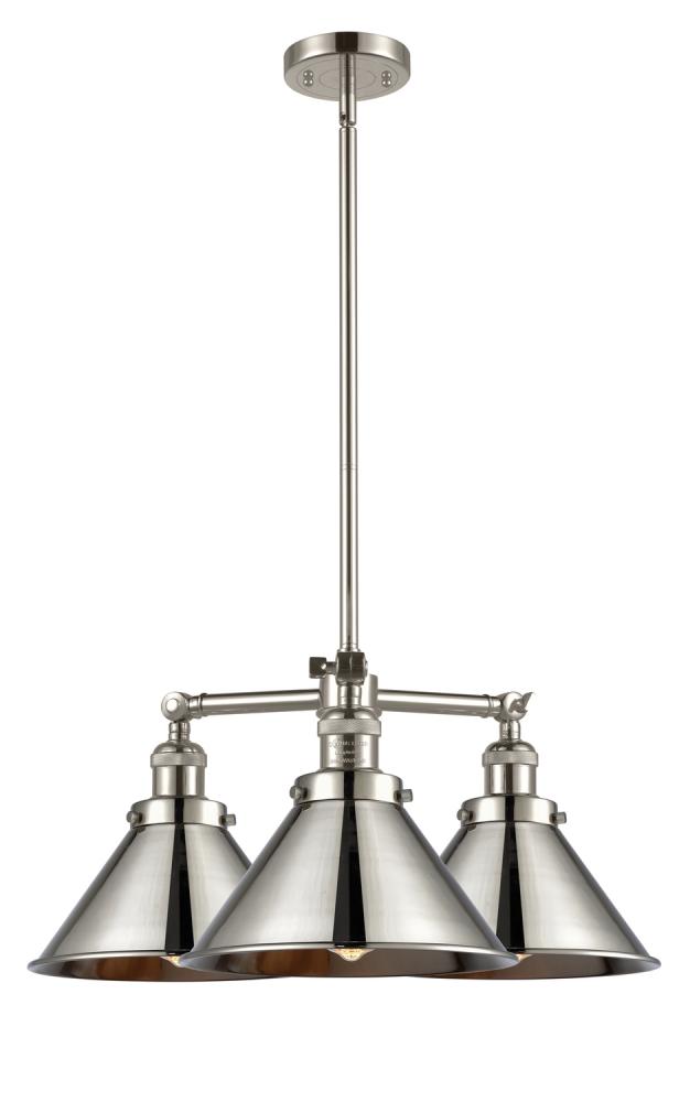 Briarcliff - 3 Light - 24 inch - Polished Nickel - Stem Hung - Chandelier