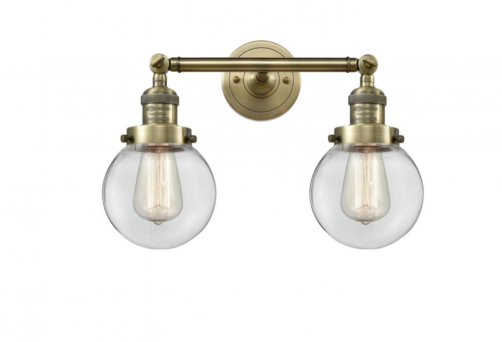 Beacon - 2 Light - 17 inch - Antique Brass - Bath Vanity Light