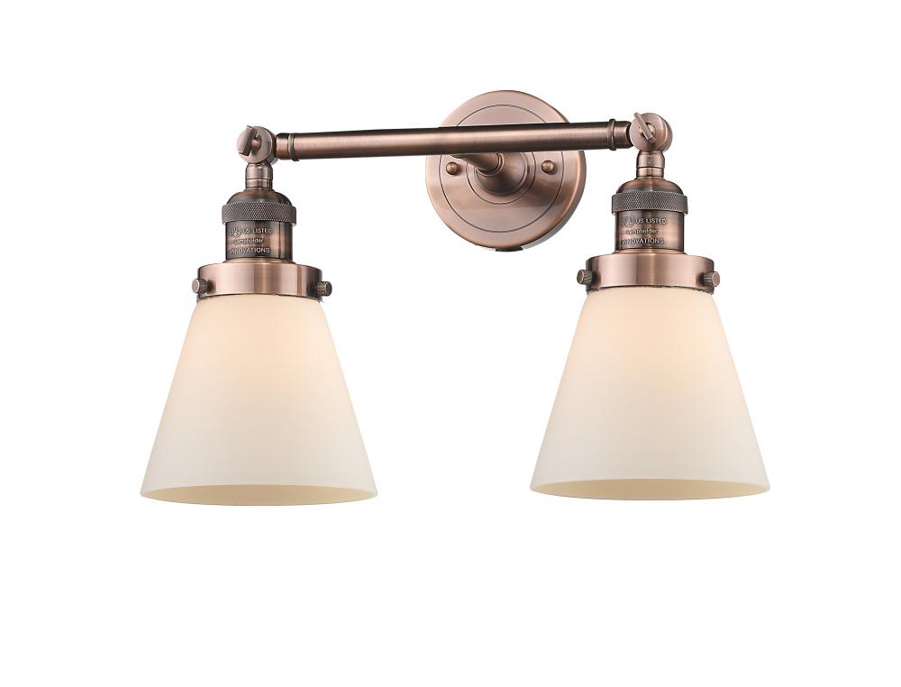 Cone - 2 Light - 16 inch - Antique Copper - Bath Vanity Light