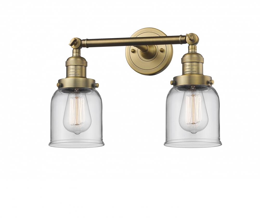 Bell - 2 Light - 16 inch - Brushed Brass - Bath Vanity Light