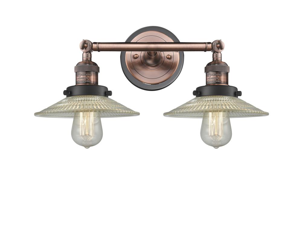 Halophane - 2 Light - 18 inch - Antique Copper - Bath Vanity Light