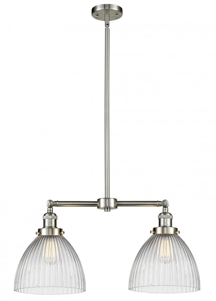 Seneca Falls - 2 Light - 21 inch - Brushed Satin Nickel - Stem Hung - Island Light