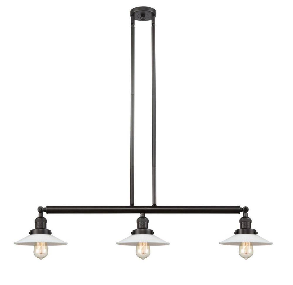 Halophane - 3 Light - 41 inch - Oil Rubbed Bronze - Stem Hung - Island Light