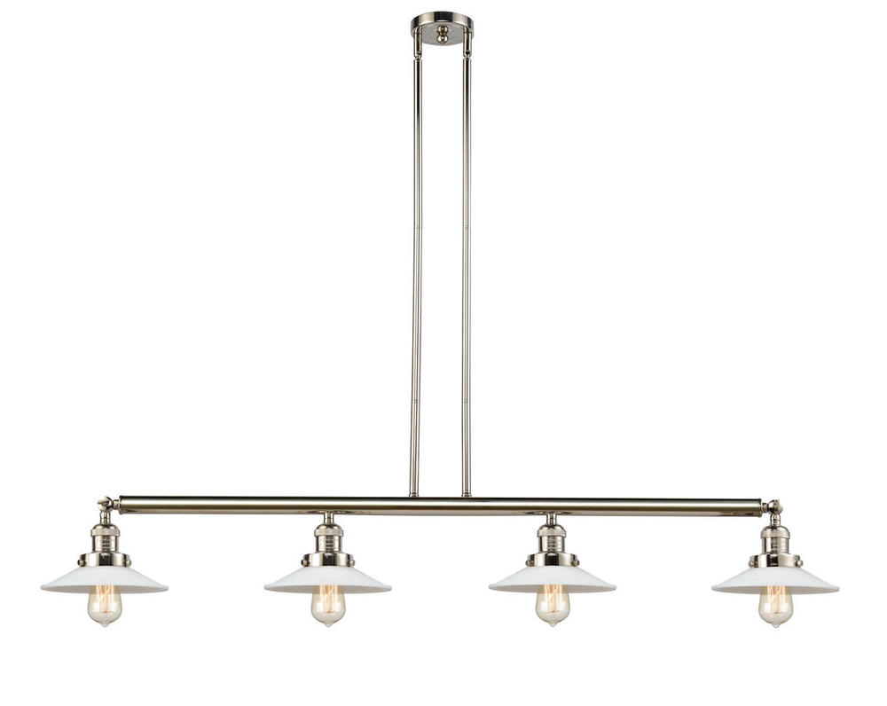 Halophane - 4 Light - 53 inch - Polished Nickel - Stem Hung - Island Light