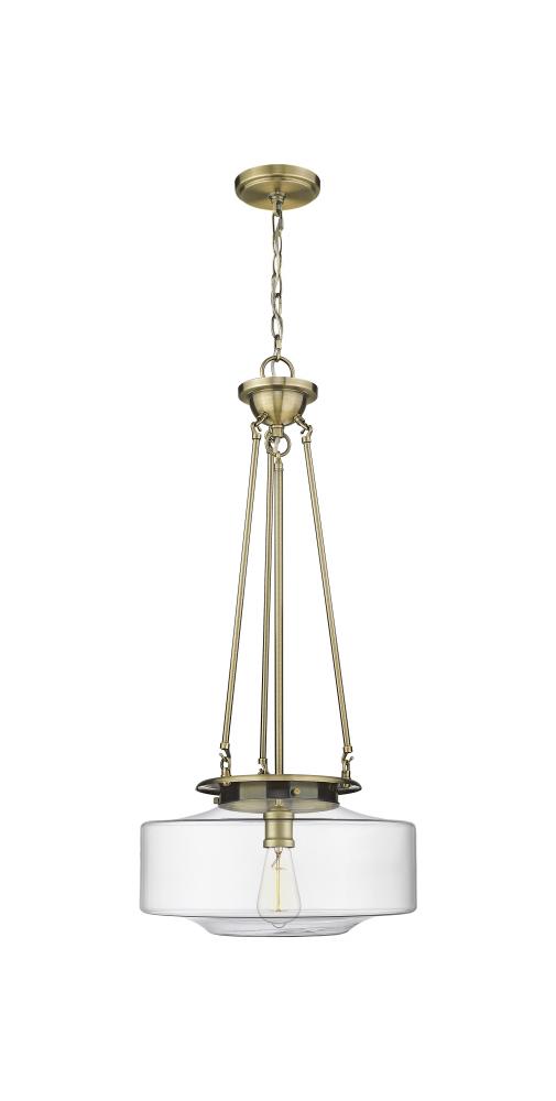 Bridgeton - 1 Light - 16 inch - Antique Brass - Chain Hung - Pendant