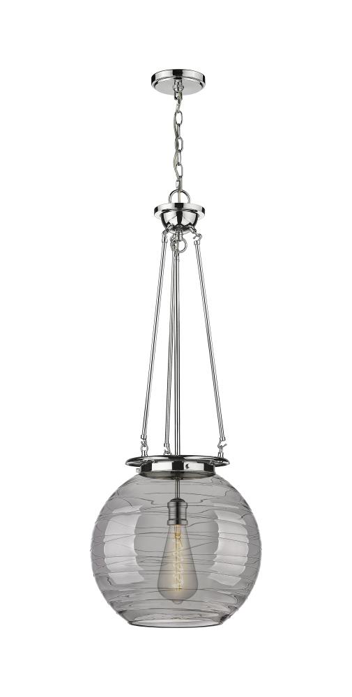 Athens Deco Swirl - 1 Light - 16 inch - Polished Chrome - Chain Hung - Pendant