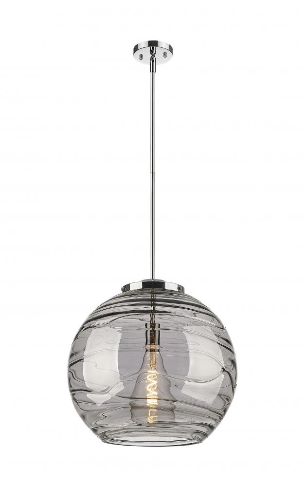 Athens Deco Swirl - 1 Light - 18 inch - Polished Chrome - Cord hung - Pendant