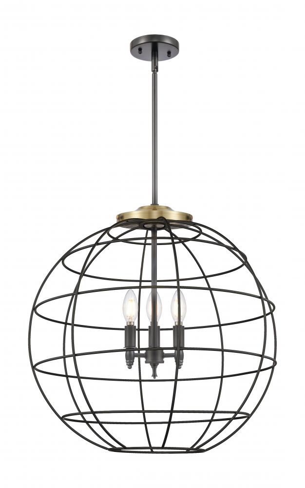 Lake Placid - 3 Light - 22 inch - Black Antique Brass - Pendant