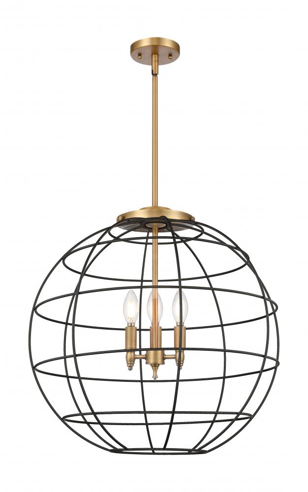 Lake Placid - 3 Light - 22 inch - Brushed Brass - Pendant