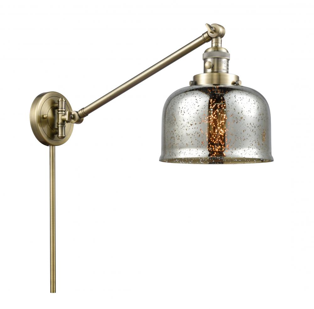 Bell - 1 Light - 8 inch - Antique Brass - Swing Arm