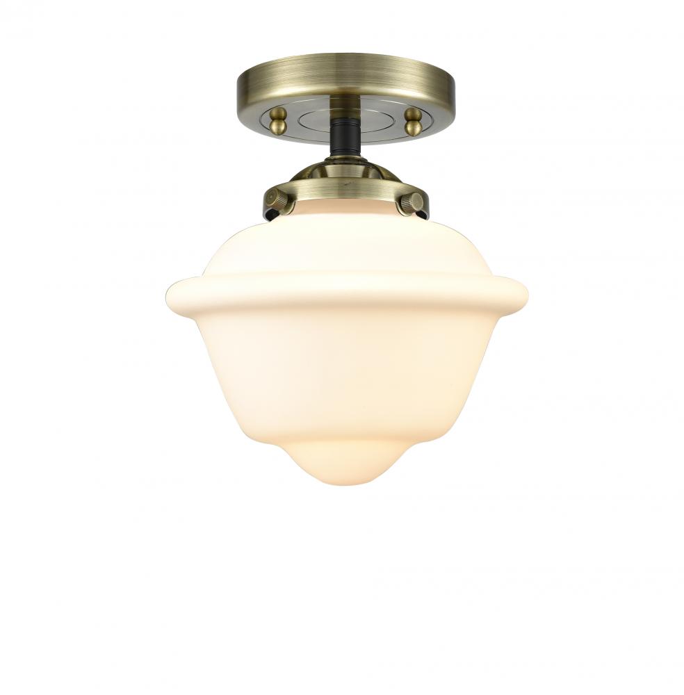 Oxford - 1 Light - 8 inch - Black Antique Brass - Semi-Flush Mount