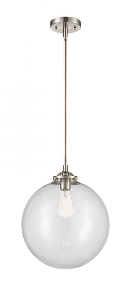 Beacon - 1 Light - 12 inch - Brushed Satin Nickel - Cord hung - Mini Pendant