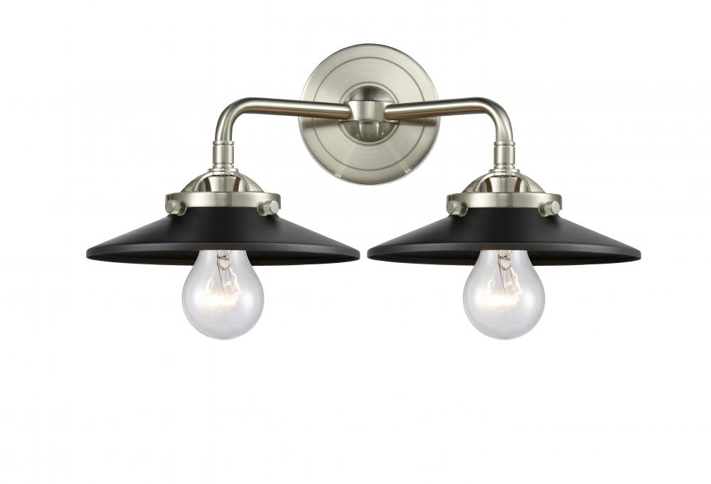 Railroad - 2 Light - 16 inch - Brushed Satin Nickel - Bath Vanity Light