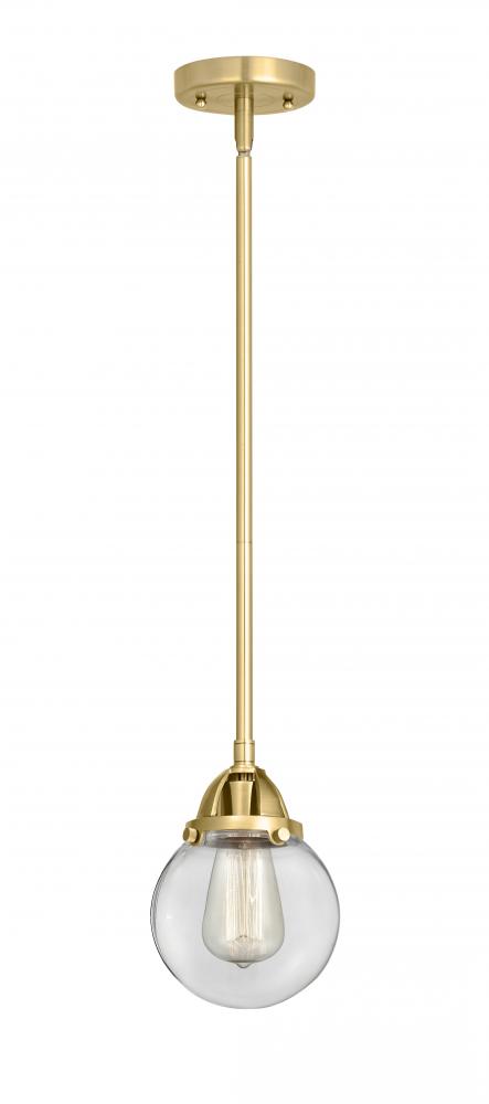 Beacon - 1 Light - 6 inch - Satin Gold - Cord hung - Mini Pendant