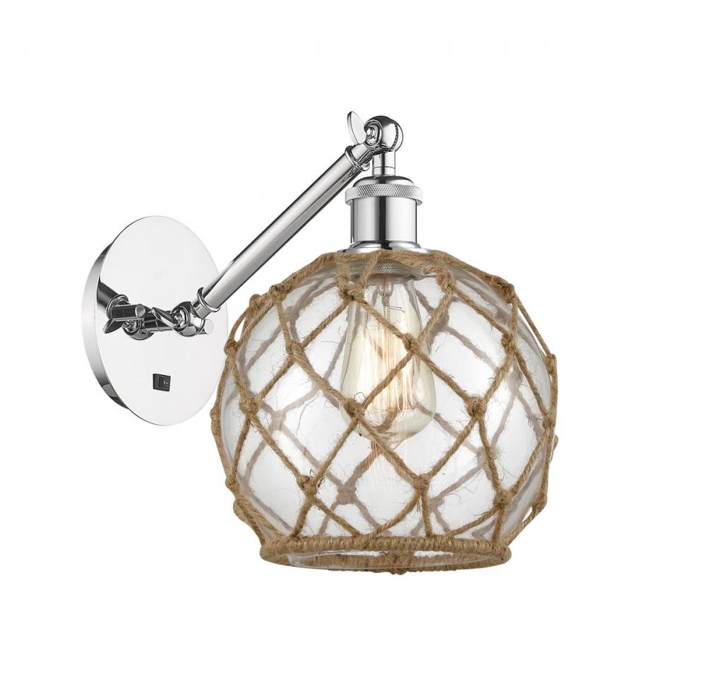 Farmhouse Rope - 1 Light - 8 inch - Polished Chrome - Sconce