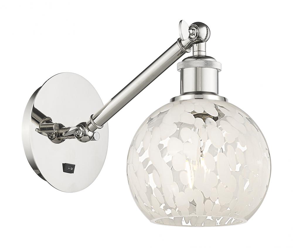 White Mouchette - 1 Light - 6 inch - Polished Nickel - Sconce