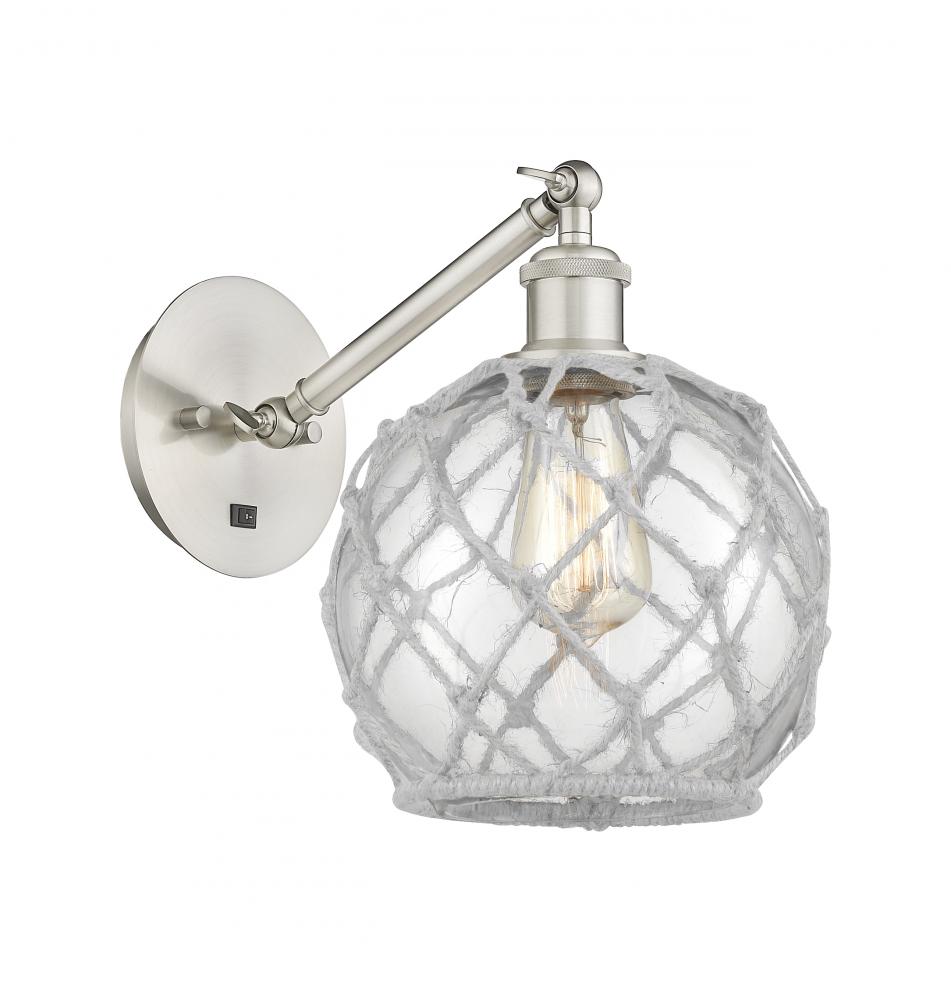 Farmhouse Rope - 1 Light - 8 inch - Brushed Satin Nickel - Sconce