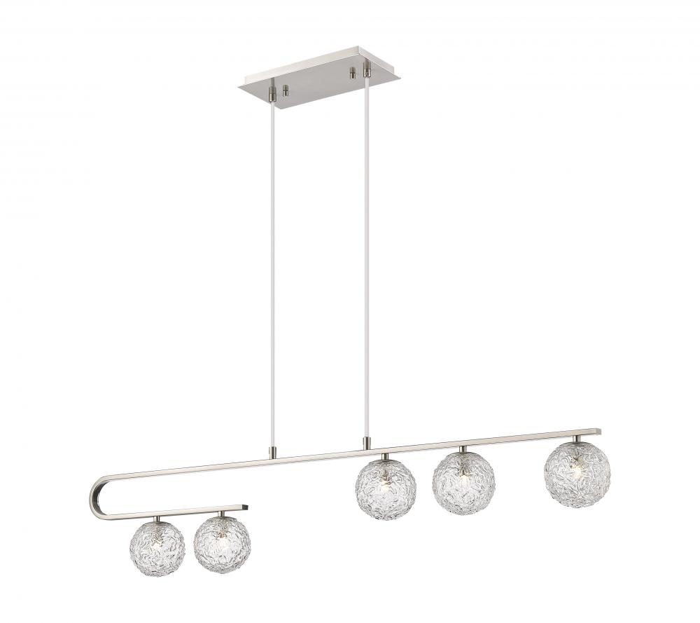 Barrington - 5 Light - 45 inch - Brushed Satin Nickel - Cord hung - Island Light