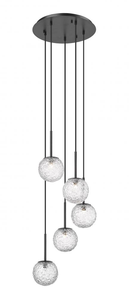 Barrington - 5 Light - 16 inch - Matte Black - Cord hung - Mini Pendant