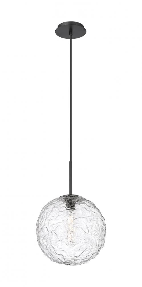 Barrington - 1 Light - 12 inch - Matte Black - Cord hung - Mini Pendant