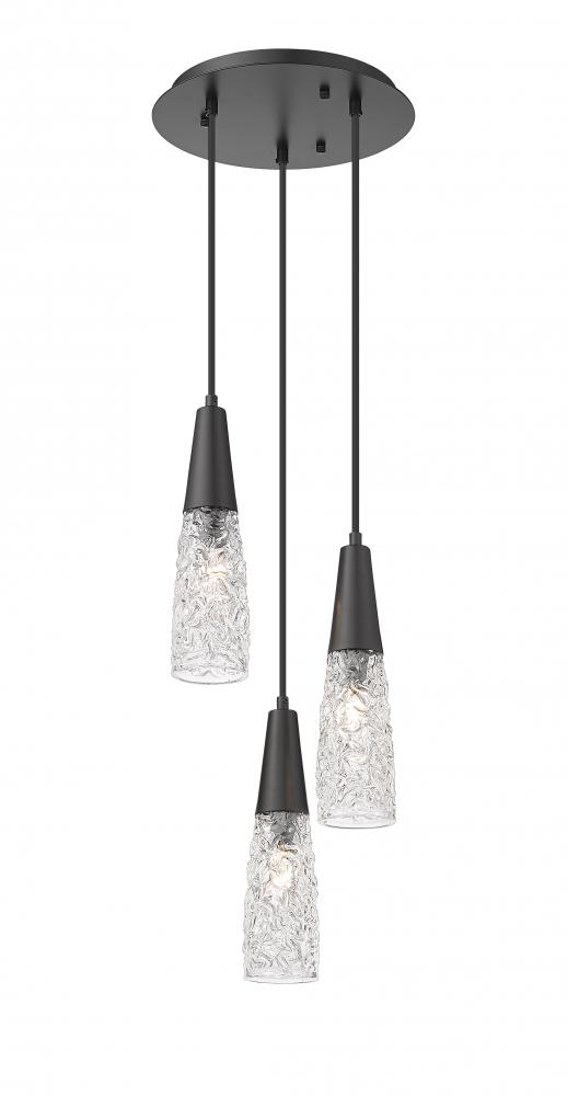 Amherst Brook - 3 Light - 10 inch - Matte Black - Cord Hung - Multi Pendant